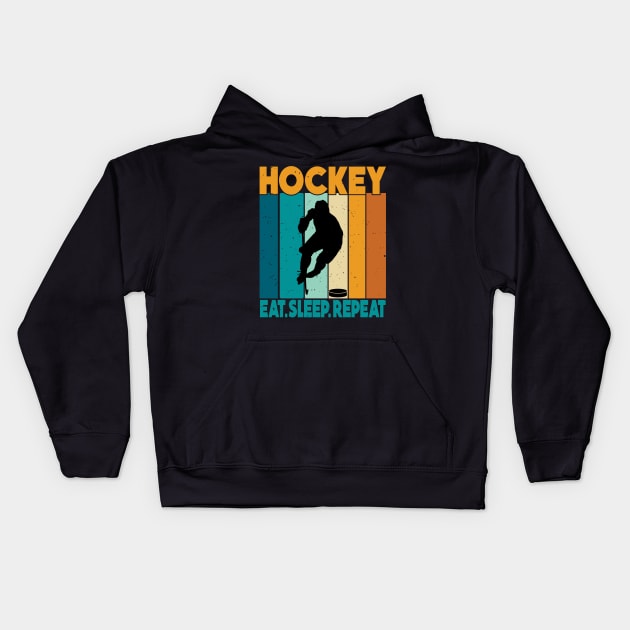 Eat Sleep Ice Hockey Repeat Kids Hoodie by rhazi mode plagget